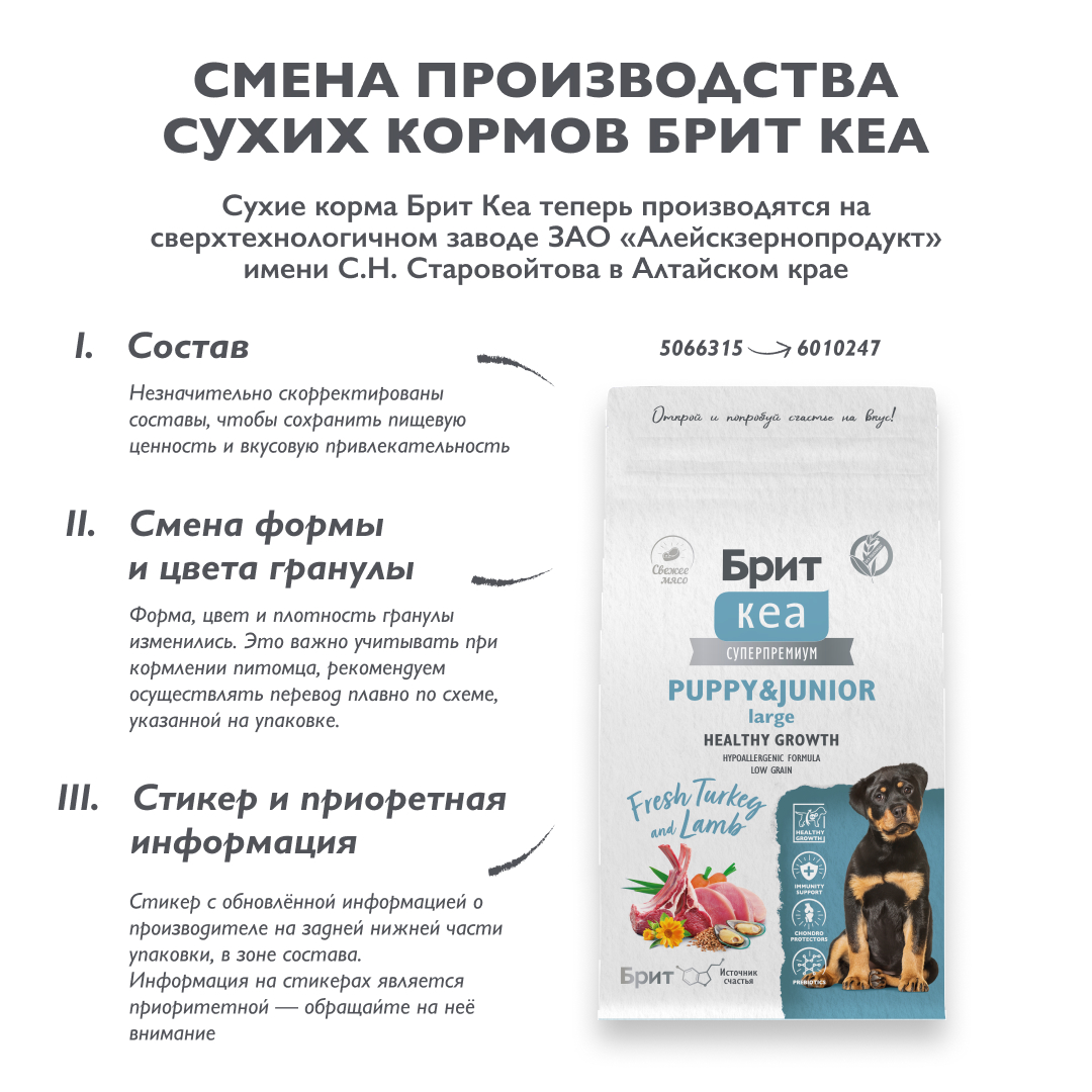 Сухой корм DOG PUPPY & JUNIOR LARGE HEALTHY GROWTH с индейкой и ягн. д/щен, 1,5кг 2