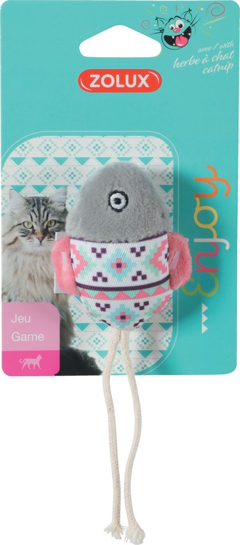 Игрушка для кошек с кошачьей мятой "Рыбка желаний", серая