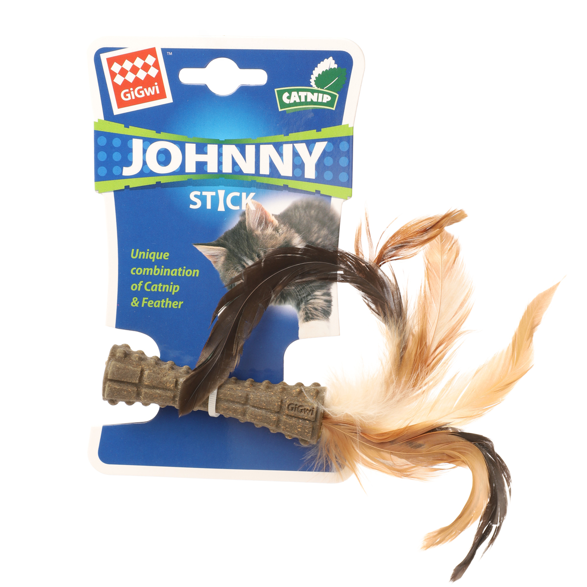 Игрушка для кошек Палочка из кошачьей мяты с перьями 8/25см, серия JOHNNY STICK 4