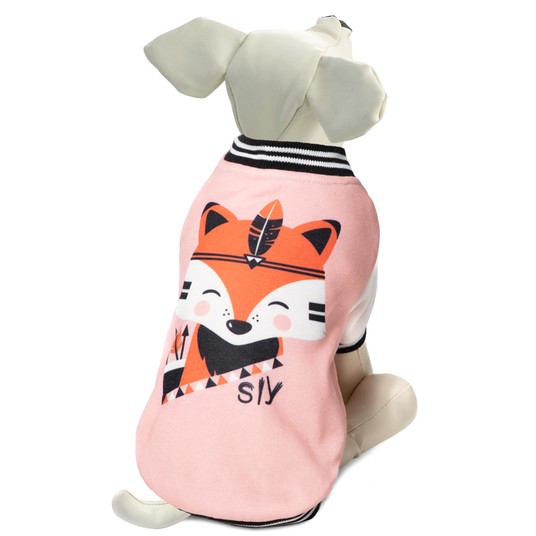 Куртка-бомбер "Лисенок-индеец" XL, розовая, дл.изделия по спине 40см