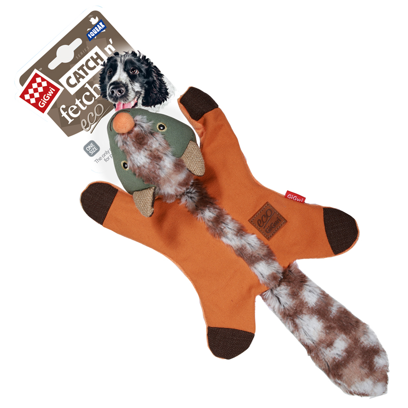 Игрушка для собак Лисичка шуршащая с пищалками 37см, серия CATCH & FETCH ECO 3