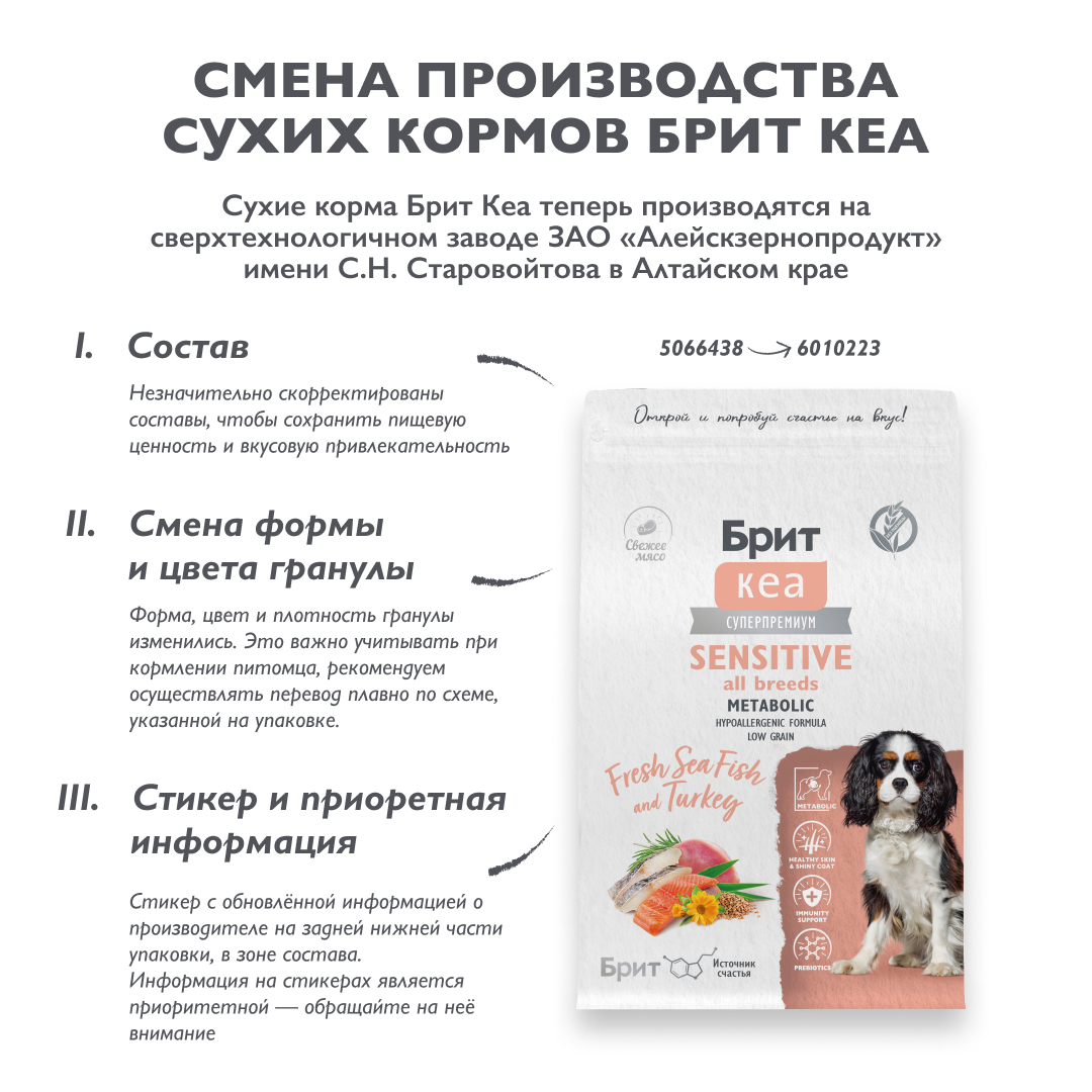 Сухой корм DOG ADULT SENSITIVE ALL BREEDS. METABOLIC с морской рыбой и инд, 3 кг 2