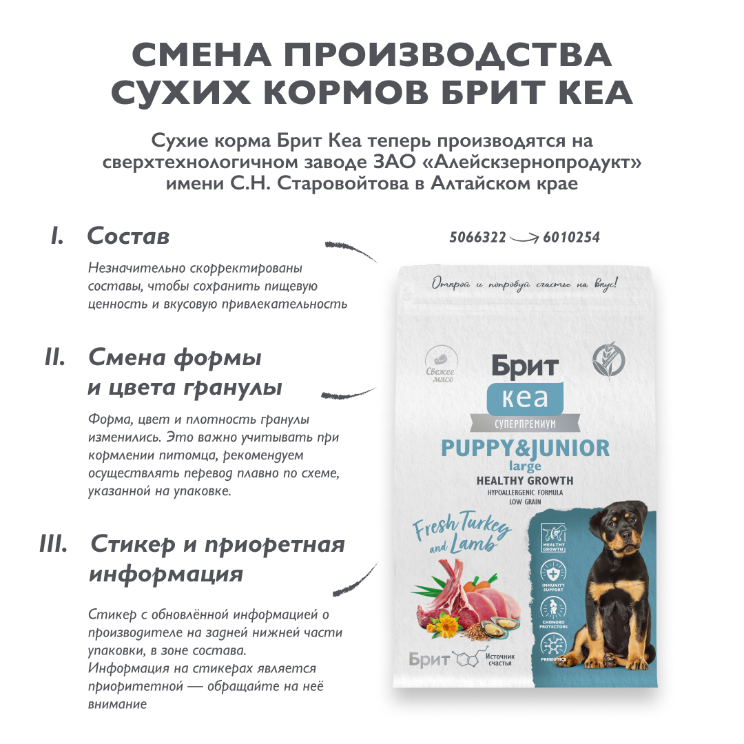 Сухой корм DOG PUPPY & JUNIOR LARGE HEALTHY GROWTH с индейкой и ягн. д/щен, 3 кг 2