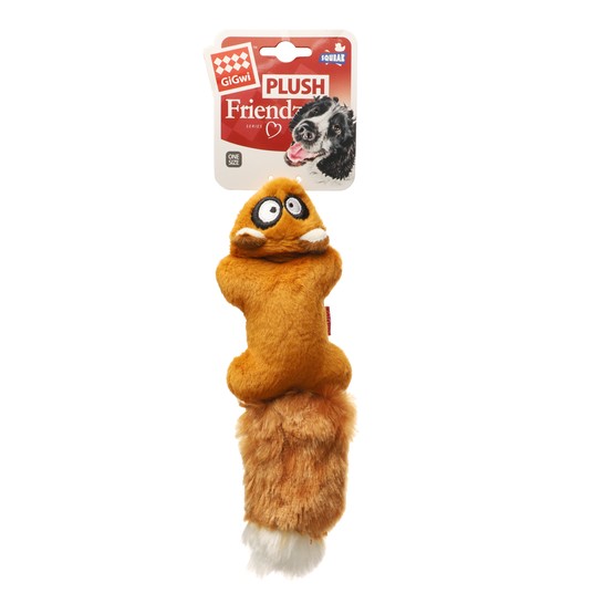 Игрушка для собак Белка с пищалками 24см, серия PLUSH FRIENDZ