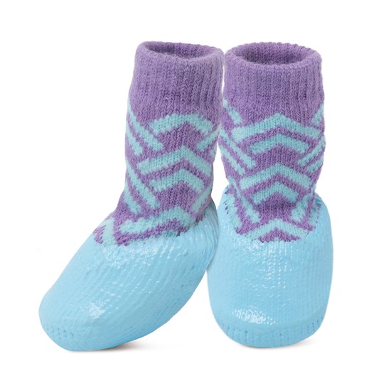 Носки водостойкие для собак "Орнамент" L, сиренево-голубые (уп. 4шт)