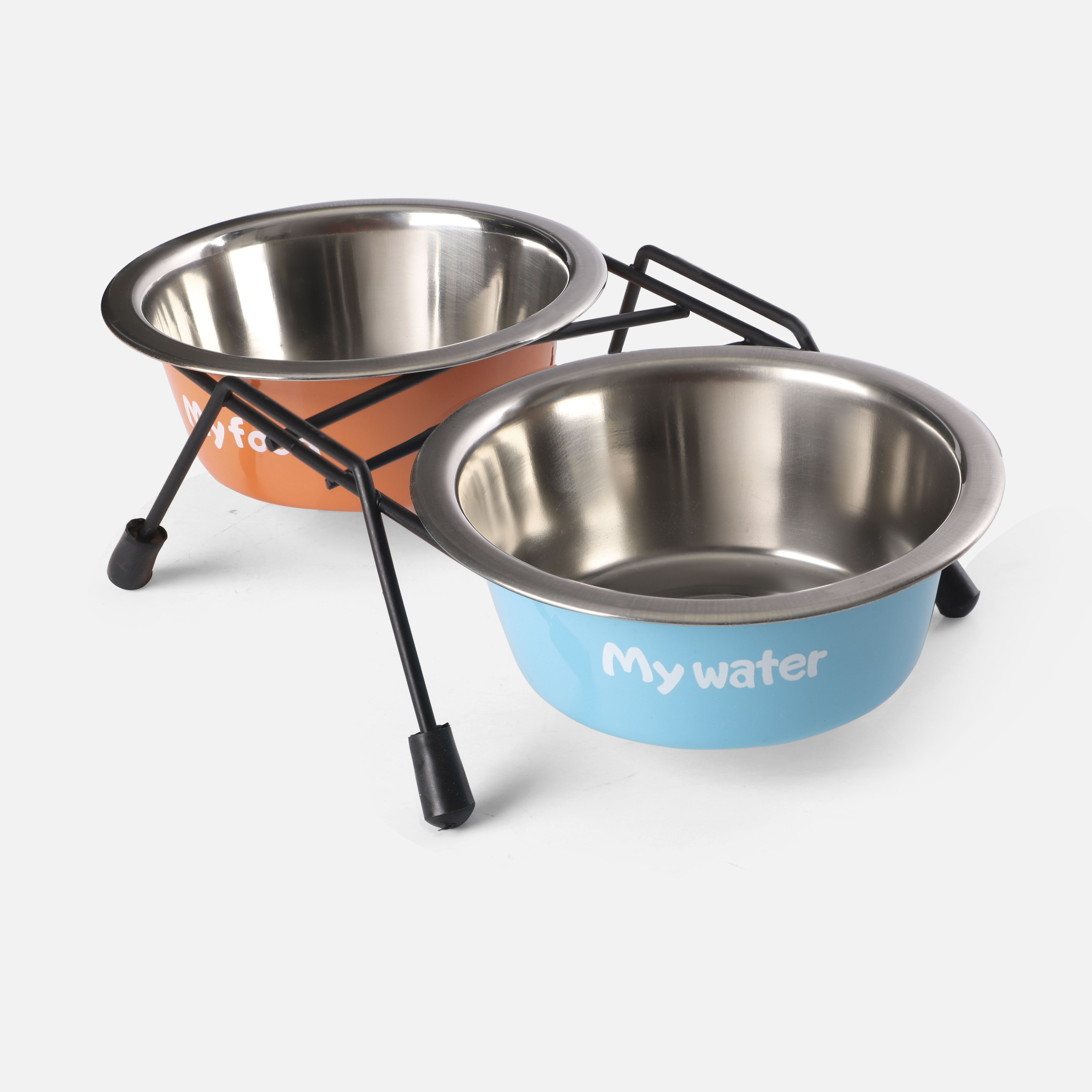 Миска металлическая на подставке "Water&Food", 2*1,7л 3