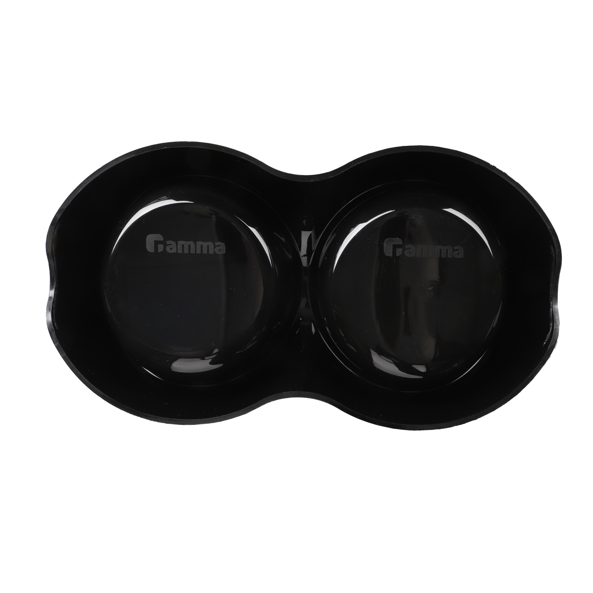 Миска пластиковая двойная "Инь Ян", черная, 2*0,2л 6