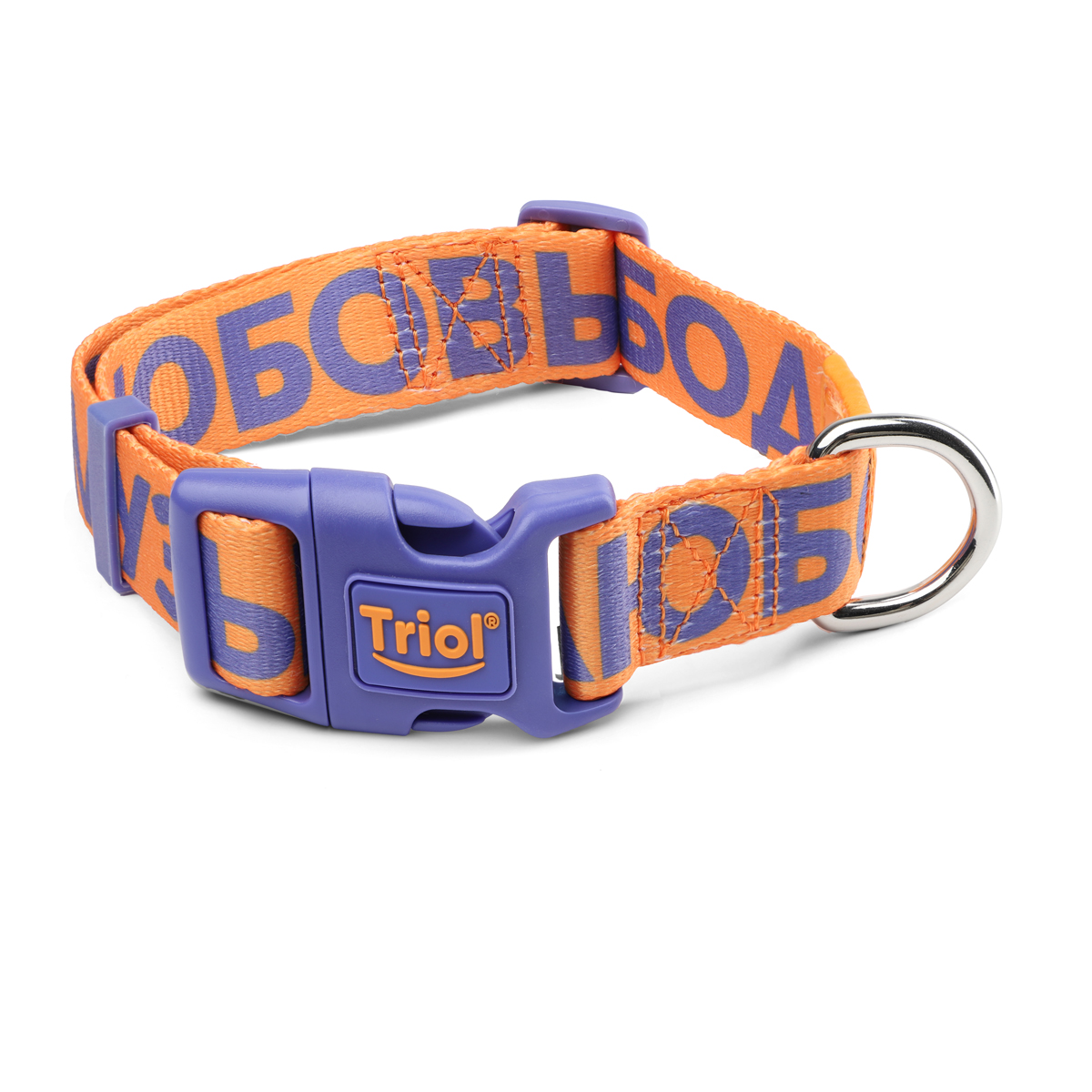 СОЮЗМУЛЬТФИЛЬМ Ошейник нейлоновый "Свобода! Музыка! Любовь!" M, оранжевый, 25*340-490мм 2