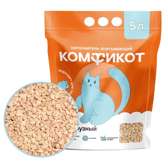 Наполнитель кукурузный впитывающий, 5 л