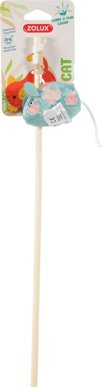 Игрушка удочка-дразнилка для кошек с кошачьей мятой "Любопытная мышка"