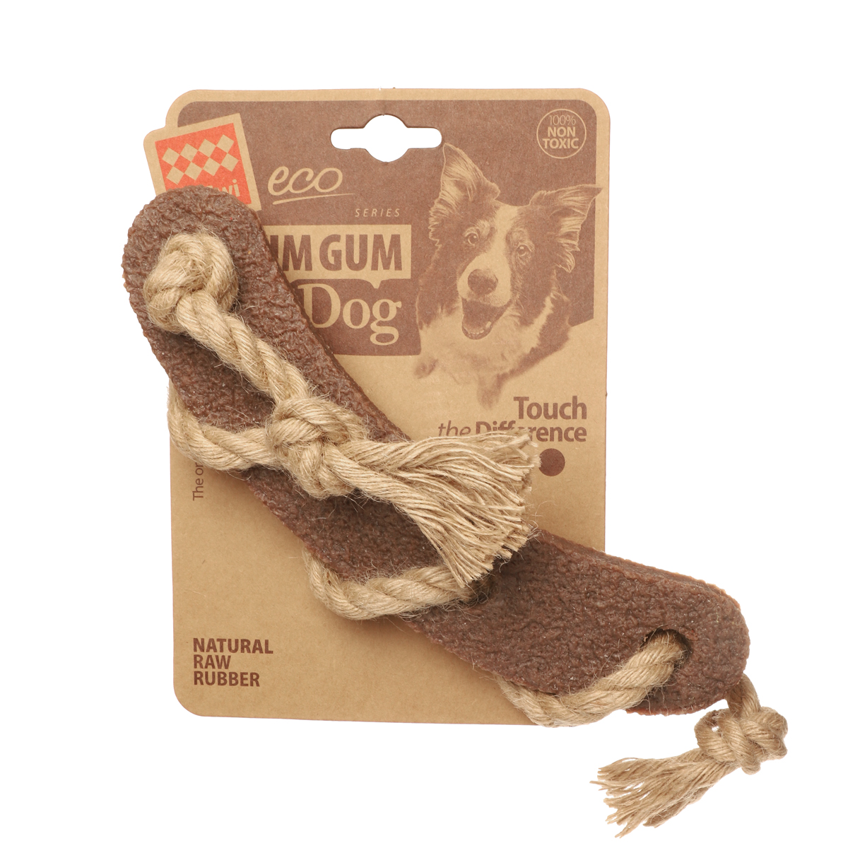 Игрушка для собак Сосиска c веревкой из экорезины 21,5/43см, серия GUM GUM DOG ECO 3