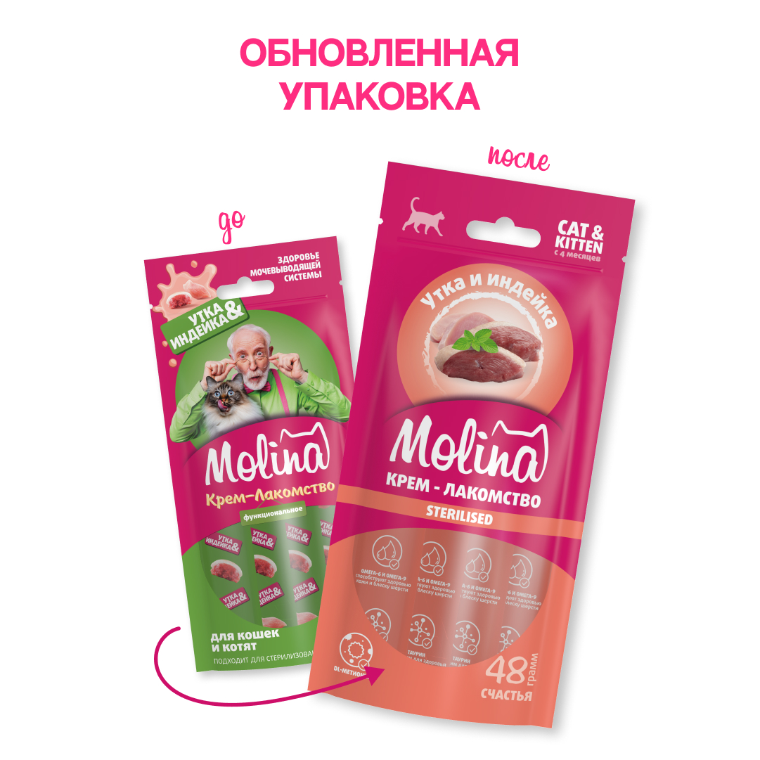 Функц. крем-лакомство с уткой и индейкой д/взр.кош, Здоровье мочевыводящей системы,48г 6
