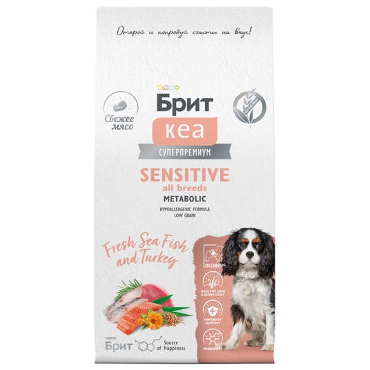 Сухой корм DOG ADULT SENSITIVE ALL BREEDS. METABOLIC с морской рыбой и инд, 12 кг