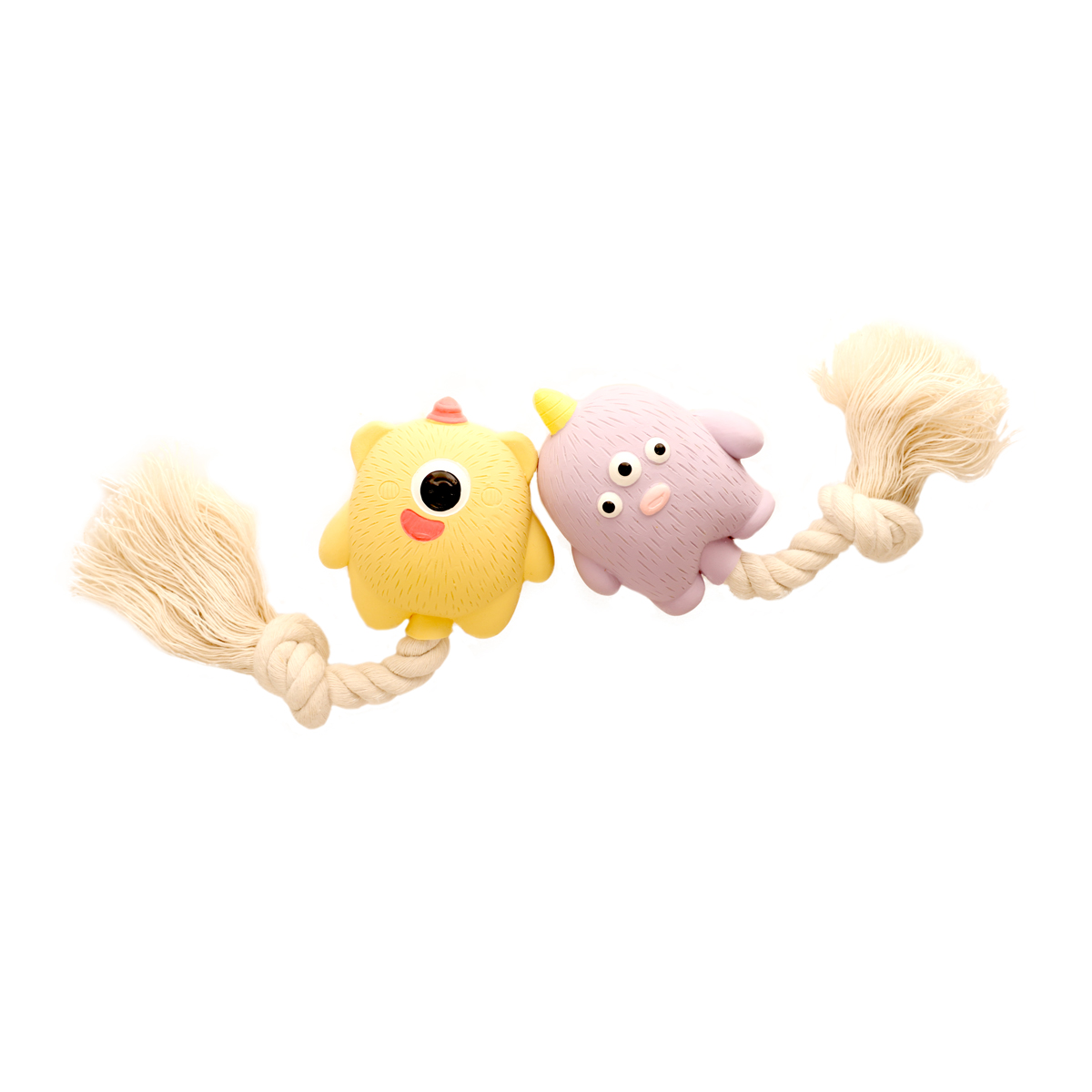 MINI DOGS Игрушка из латекса для собак мелких пород "Сиреневый монстрик с верёвкой", 170мм 2