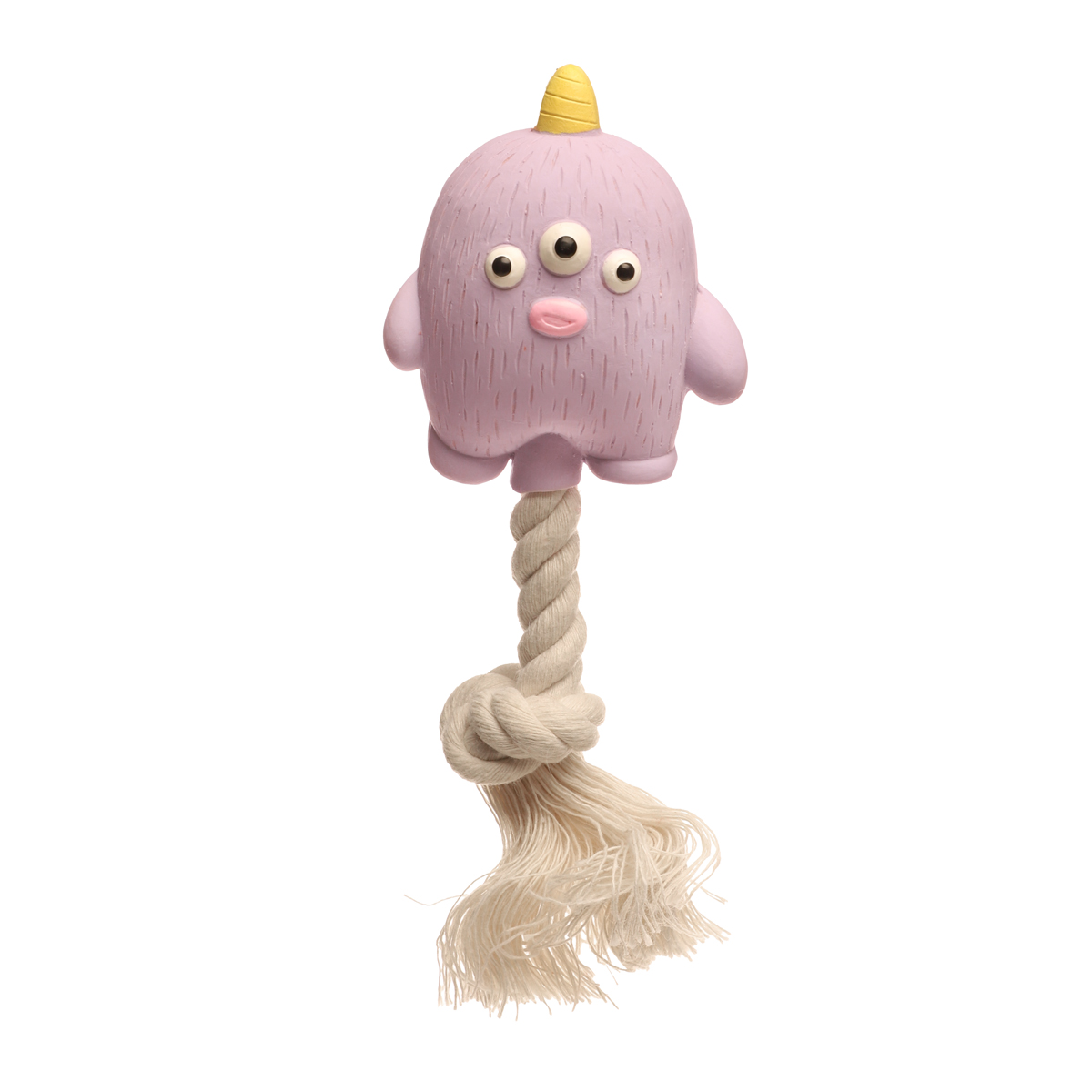 MINI DOGS Игрушка из латекса для собак мелких пород "Сиреневый монстрик с верёвкой", 170мм 1