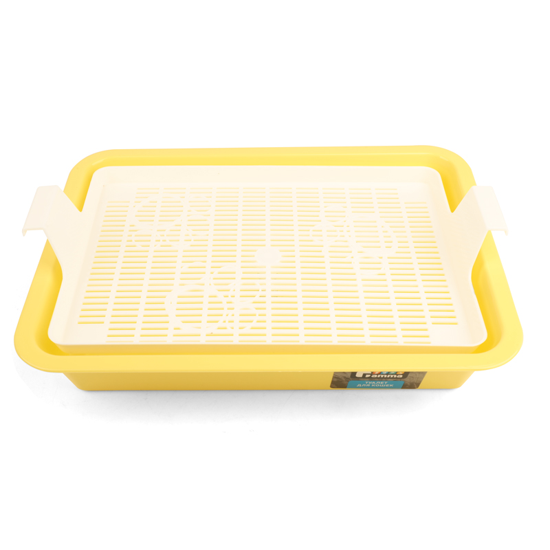 Туалет для кошек c сеткой мини "Барсик", желтый, 325*235*60мм 4