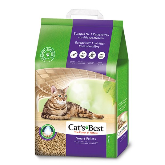Наполнитель для кошачьих туалетов Cat's Best Smart Pellets 20л*10кг, древесный комкующийся