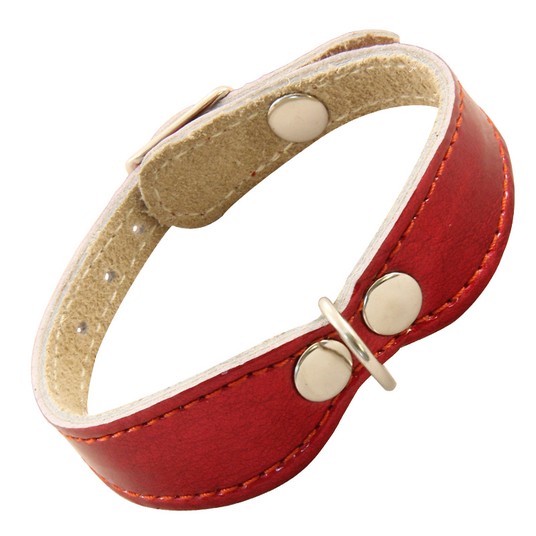 Ошейник двойной кожаный, фигурный "Вуди", цвет в ассортименте, 10*240мм