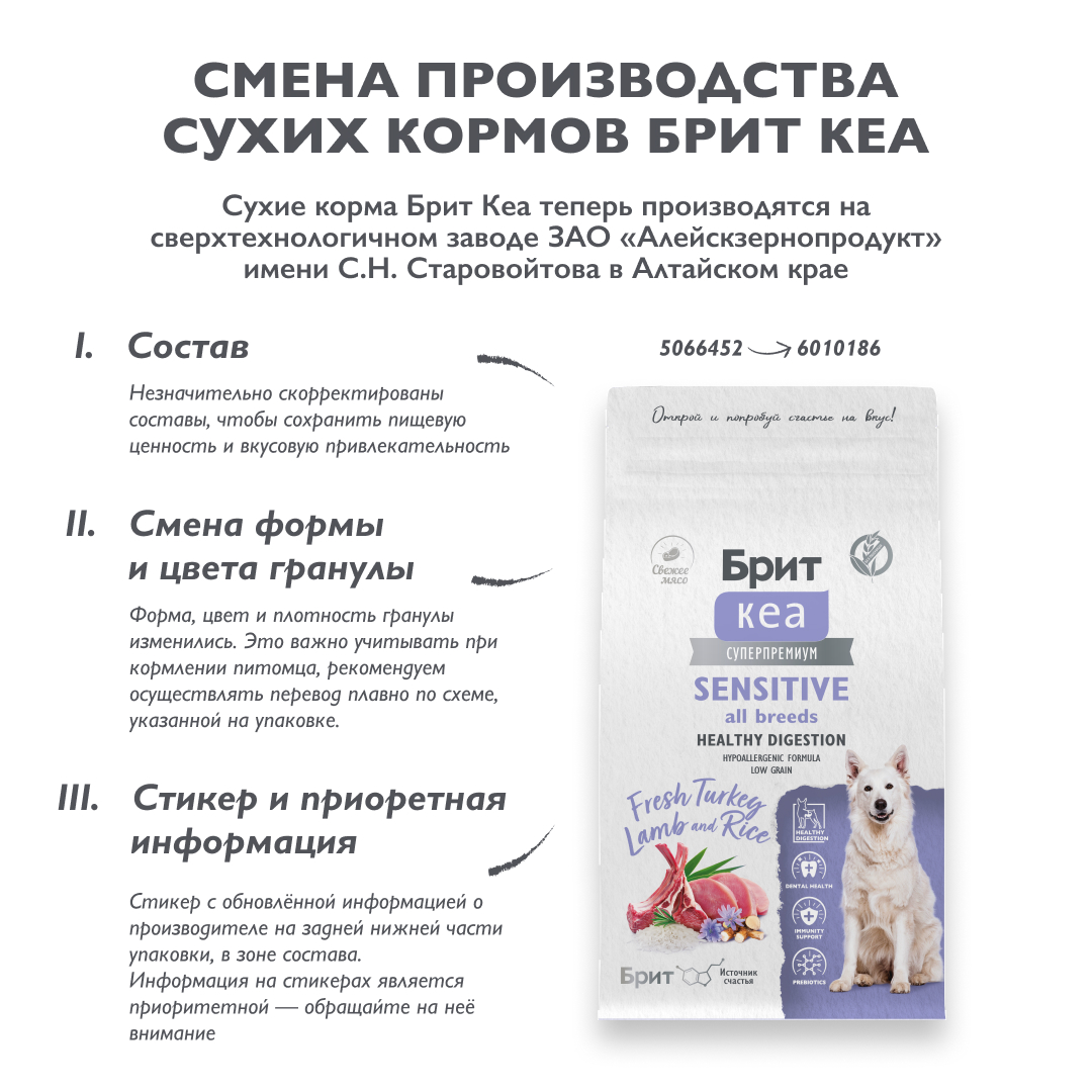 Сух корм DOG ADULT SENSITIVE ALL BREEDS HEALTHY DIGESTION с инд, ягн. и рис, 1,5кг 2