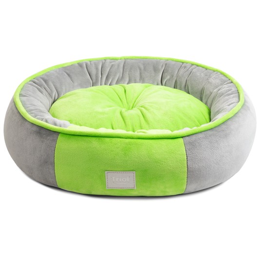 Лежанка для животных круглая "Клевер" M, серо-салатовая, 500*500*160мм