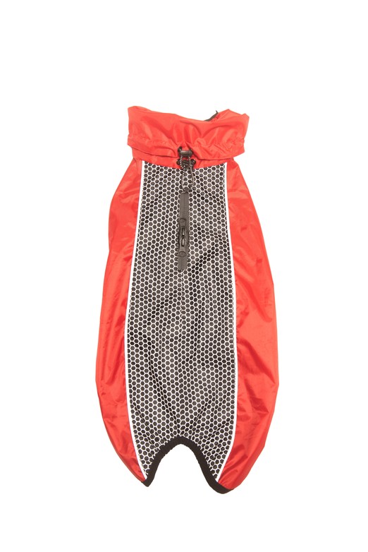 Нано плащ-дождевик светоотражающий "Hexagon jackets", красный, с флисом,50см