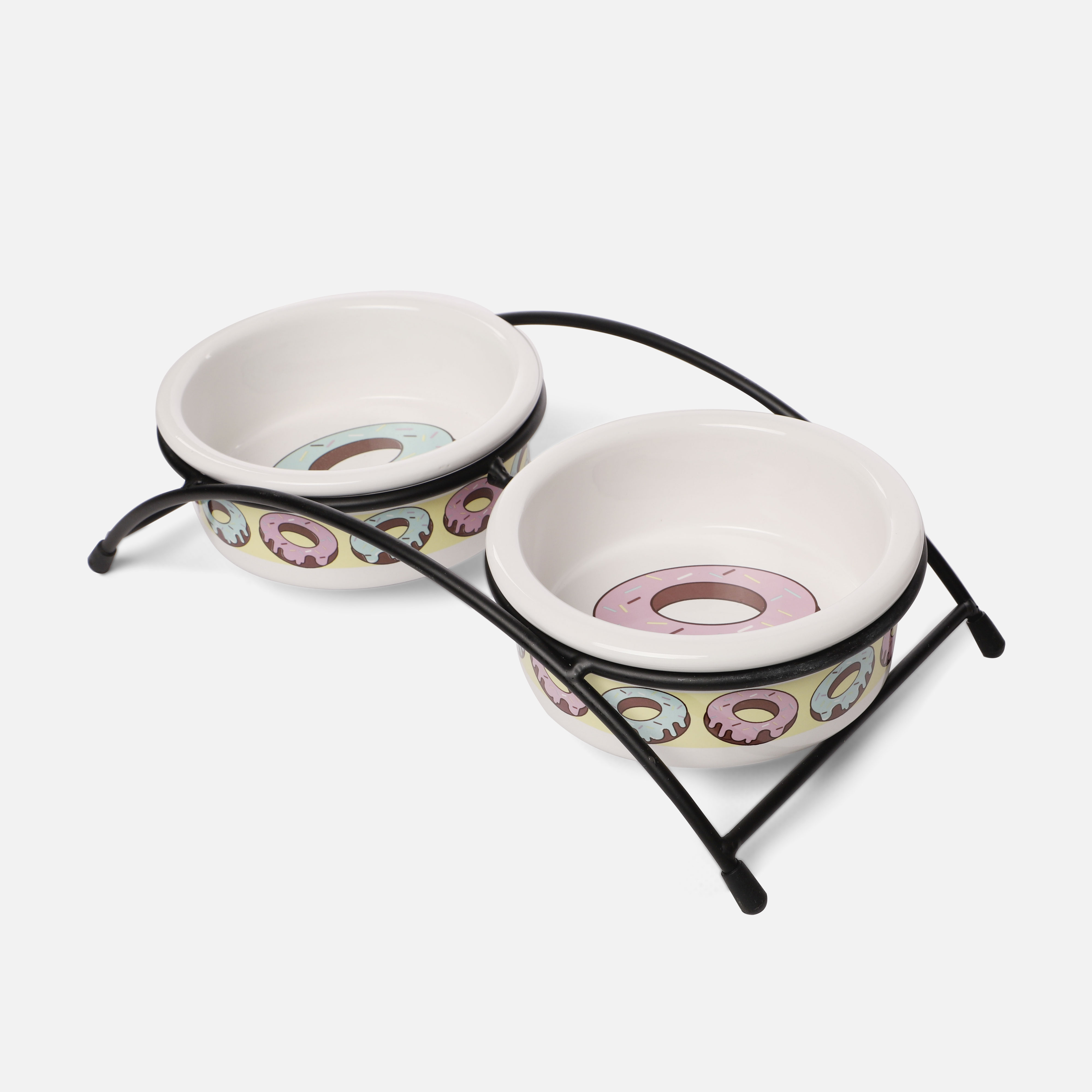 Миска керамическая на подставке "Пончики", 2*0,25л 5
