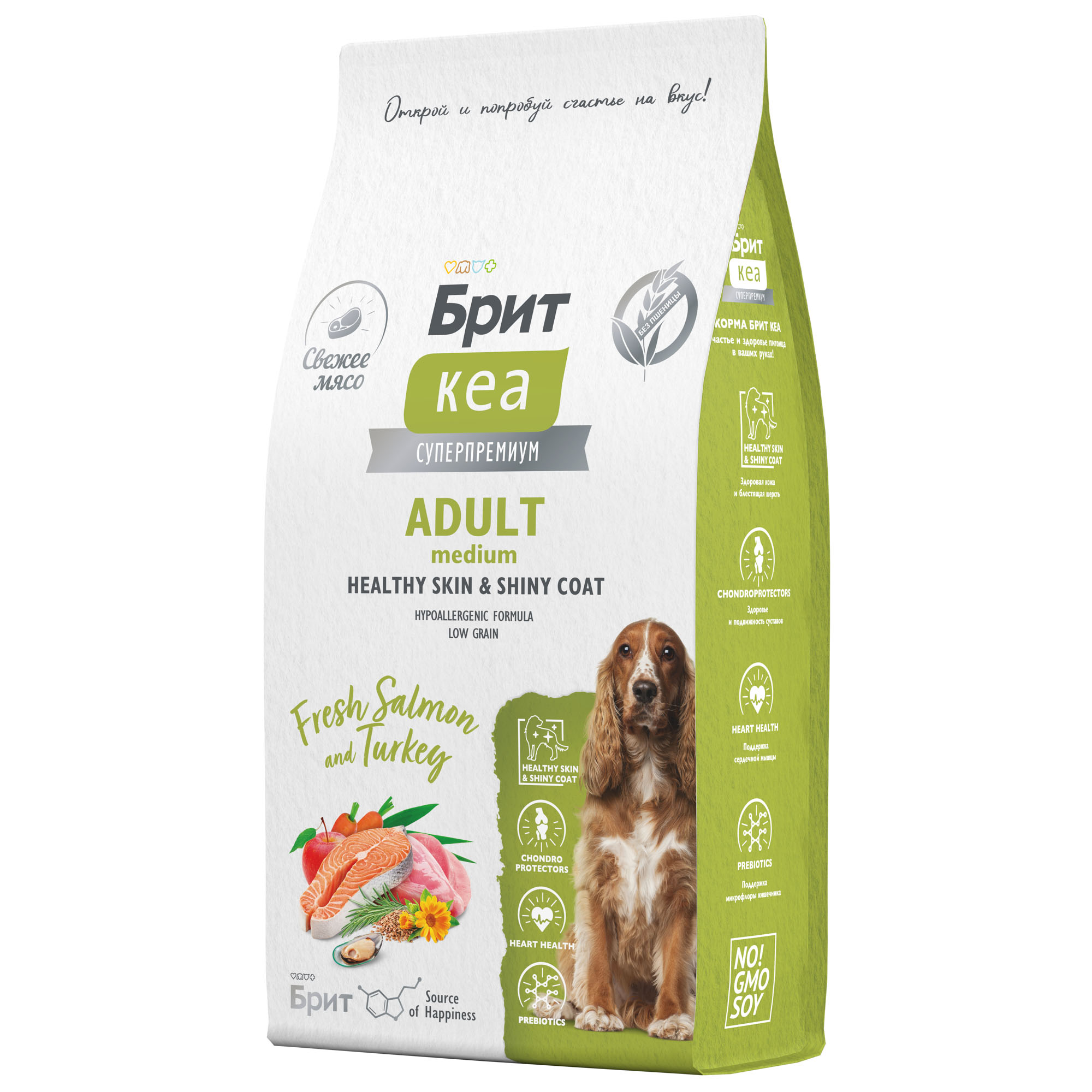 Сухой корм DOG ADULT MEDIUM HEALTHY SKIN & SHINY COAT с лососем и индейкой, 12 кг 5