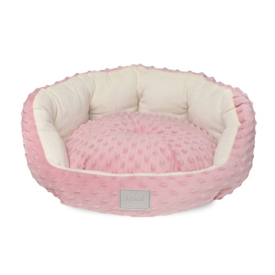 Лежанка для животных круглая "Малыш" M, розовая, 500*500*210мм, серия PUPPY