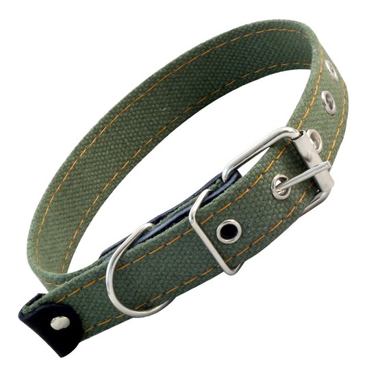 Ошейник однослойный брезентовый, "Камуфляж" S, хаки, 20*450мм