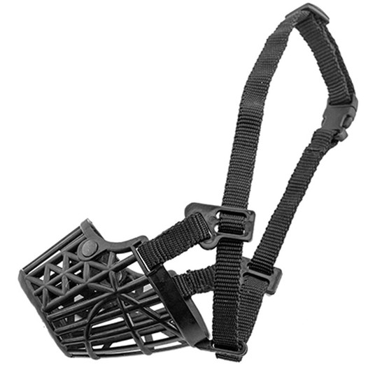 Намордник с нейлоновым ремешком пластиковый "Пират" XS, 40*40*180мм