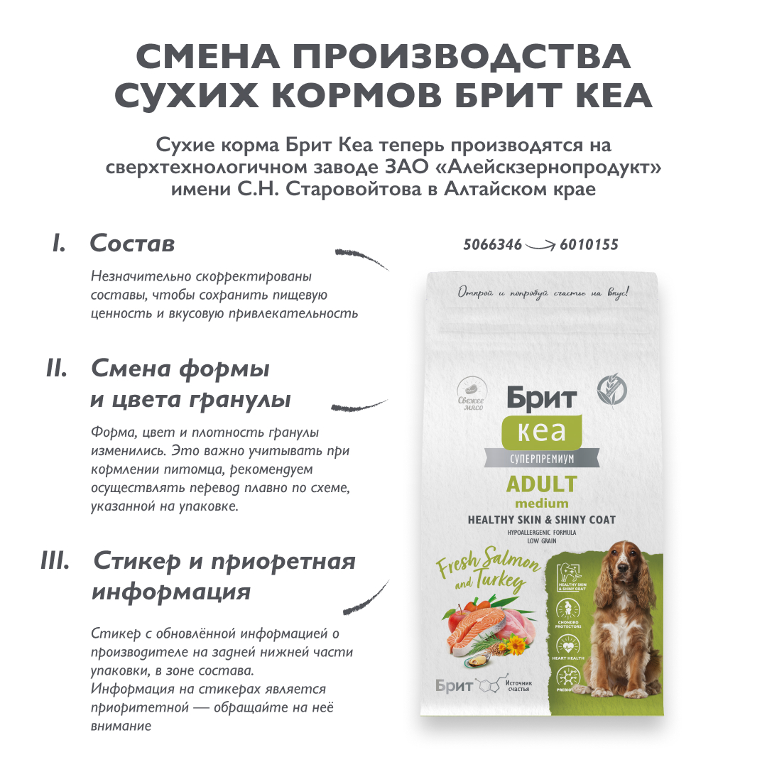 Сухой корм DOG ADULT MEDIUM HEALTHY SKIN & SHINY COAT с лососем и индейкой, 1,5 кг 2