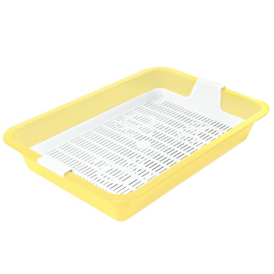 Туалет для кошек c сеткой мини "Барсик", желтый, 325*235*60мм