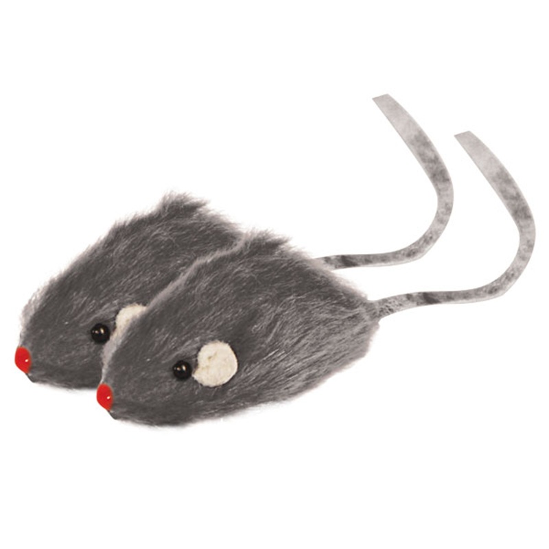 Игрушка для кошек "Мышь серая", 45-50мм (пакет 24шт.) 2