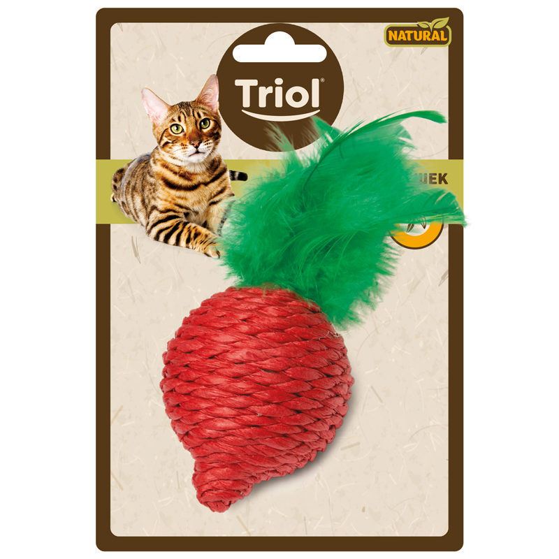 Игрушка для кошек "Свекла с перьями", 60/120мм, серия NATURAL 2