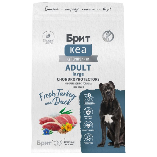 Сухой корм DOG ADULT LARGE CHONDROPROTECTORS с индейкой и уткой д/круп.пор. 3кг