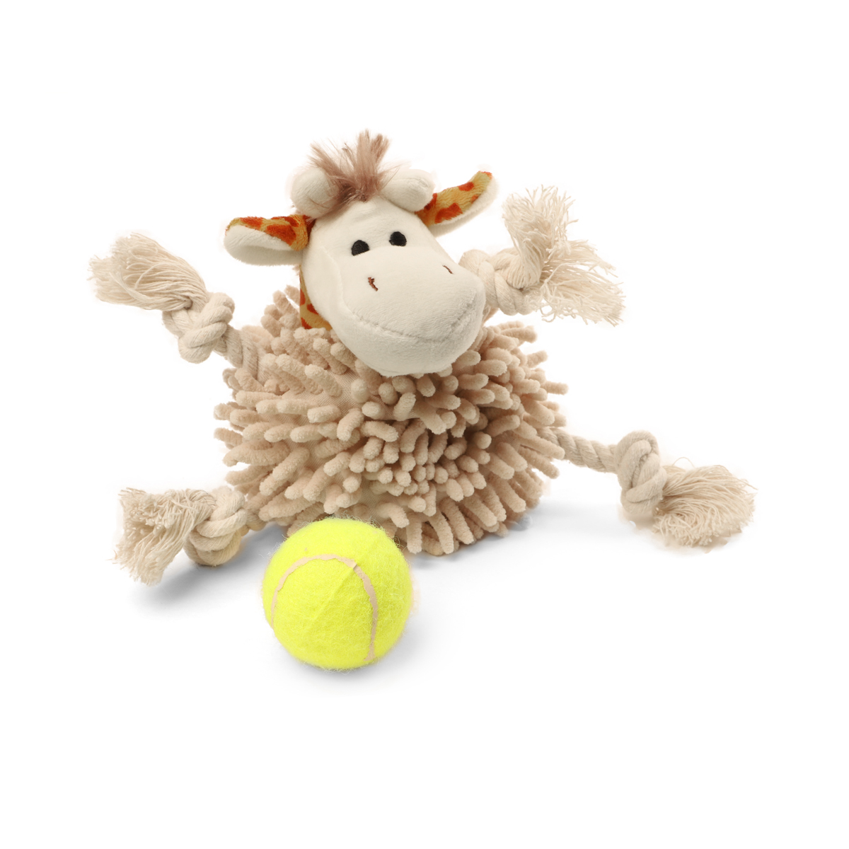 Игрушка для собак Жираф с теннисным мячом и пищалкой 15/18см, серия CATCH & FETCH 6