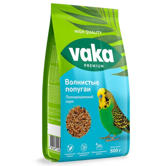 Вака High Quality корм для волнистых попугаев 500г/10/