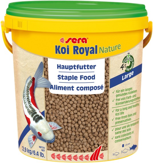 Корм для прудовых рыб "Koi Royal Nature Large", 10 л, 2.9 кг
