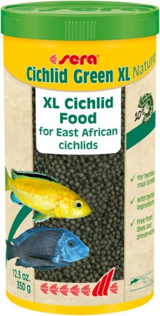 Корм для крупных растительноядных цихлид,в гранулах,Cichlid Green XL Nature,1000мл,350г